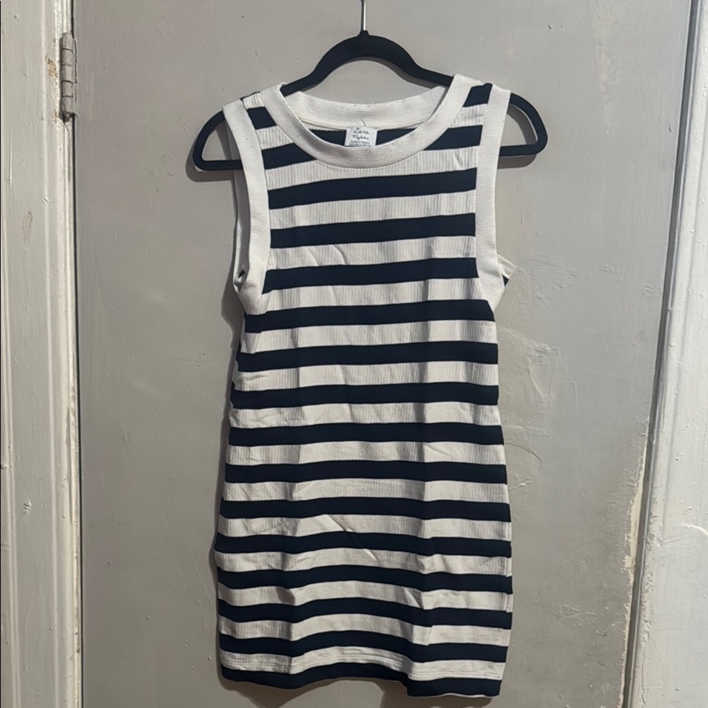 Zara Black and White Striped Dress